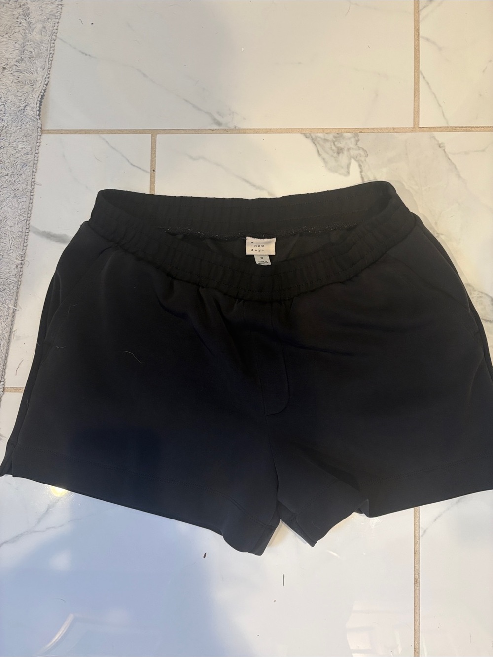Black Women's Elastic-Waist Casual Shorts- target small, a new day